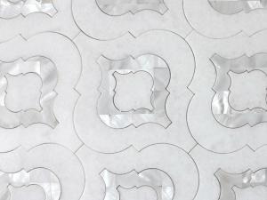 Lantern Shape Thassos Marble And White Mother Of Pearl Mosaic Tile