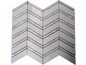 Marble And Mother Of Pearl Shell Mosaic Tile Backsplash In White
