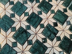 Beautiful Beige And Green Mosaic Tile Backsplash For Kitchen And Bathroom