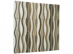 Modern Wall Design Of Brown Waterjet Wavy Pattern Marble Mosaic Tile