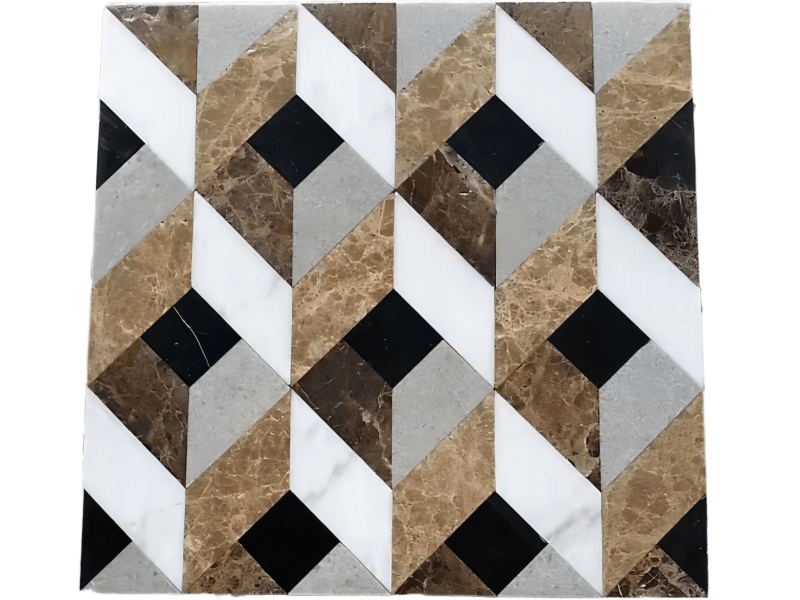Wholesale 3d Marble Mosaics Mixed Colors For Wall And Floor Tiles