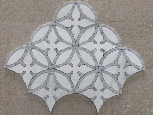 Natural Marble Waterjet Grey And White Brick Mosaic Tiles For Wall