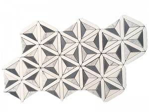 Reliable Supplier 3D Rhombus Shaped Volaka White Marble Mosaic Tile
