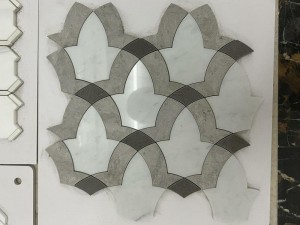 New Marble Mosaic Pattern White And Gray Mosaic Tile Backsplash