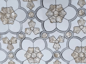 New Product Waterjet Shell And Marble Flower Mosaic Tile For Wall