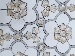 New Product Waterjet Shell And Marble Flower Mosaic Tile For Wall