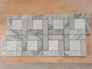 Popular Wall Tile Grey And White Carrara Marble Mosaic Backsplash Made In China