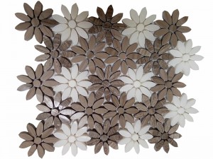 Factory wholesale Mixed Colors Natural Marble Flower Pattern Mosaic Tile New Flower Pattern Design for Bathroom Kitchen Wall Backsplash