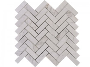 Wholesale Herringbone Marble Tiles Kitchen White Stone Mosaics
