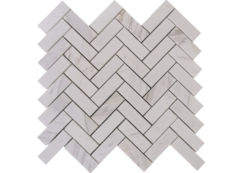 Wholesale Herringbone Marble Tiles Kitchen White Stone Mosaics (1)