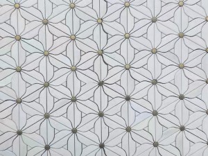 New Product Waterjet Marble And Brass Mosaics For Backsplash Tiles