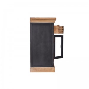 Reclaimed Oak Industrial Design Små köksskåp med 2 lådor och 2 glasdörrar
