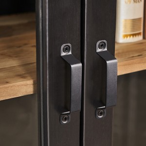 Reclaimed Oak Industriell Design Héich Display Cabinets Mat 2 Dieren