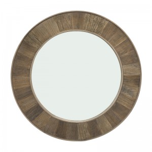 Yakadzoserwa Wood Wall Mirror, Round Mirror yeWall muLiving Room, Kamuri yekurara