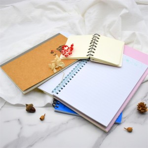 Wholesale custom planner printed logo school note book a5 kraft paper small diary spiral notebook