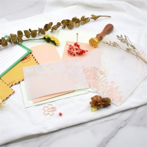 Custom translucent vellum envelope translucent vellum paper envelope for wedding birthday Invitation Vintage Paper Envelope
