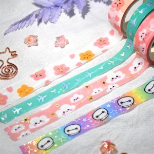 CMYK Custom Made Eco Friendly Floral Masking Washi Tape Japanese With Logo