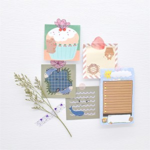 Self Adhesive Paper Memo Pad School Stationery Cute Cartoon Sticky Notes
