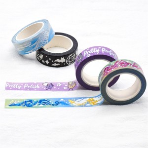 Sticky Decorative Paper Colorful Adhesive Glitter Tapes Stationery Stripe Tape Washi