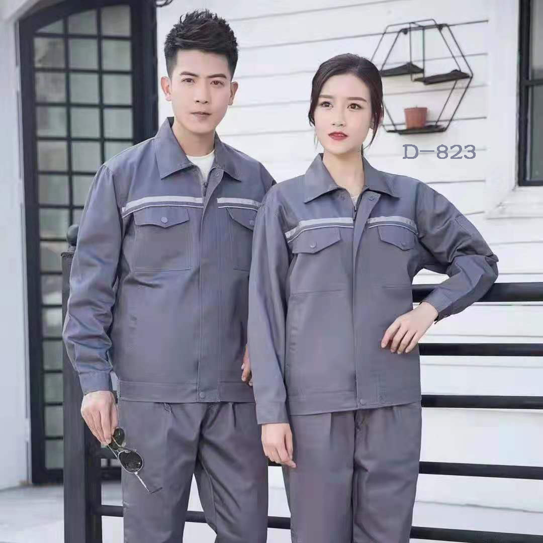 Pure Color Reflective Strip Spring And Autumn Summer Wear Wear-Resistant And Breathable Factory Workshop Construction Engineering Auto Repair Tooling Uniforms