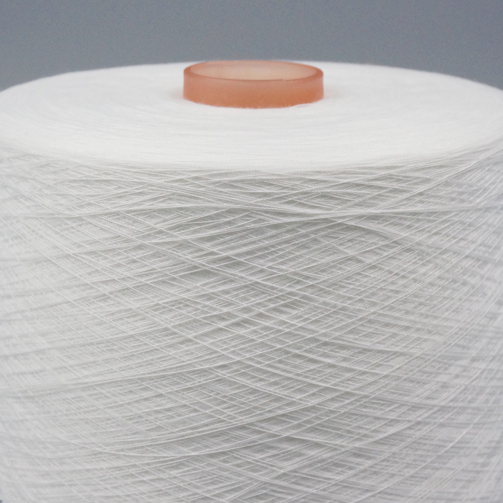 Factory Wholesale 100% Spun Polyester Yarn Tfo Twist Raw White