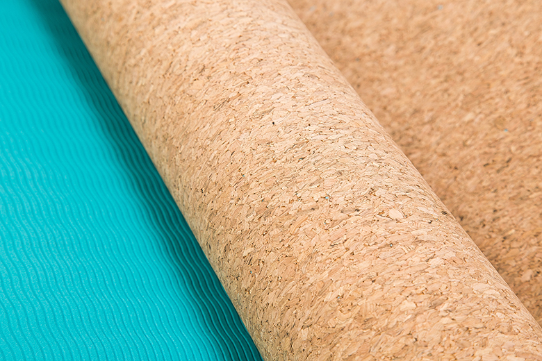 Chinese supplier 6 mm non-slip durable lightweight eco friendly tpe cork yoga mat with double layer