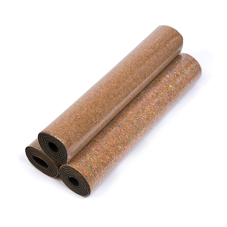 China wholesale Tpe Large Yoga Mats - Wholesale 5mm wooden cork double layer skid proof nontoxic tpe yoga mat roll – WEFOAM