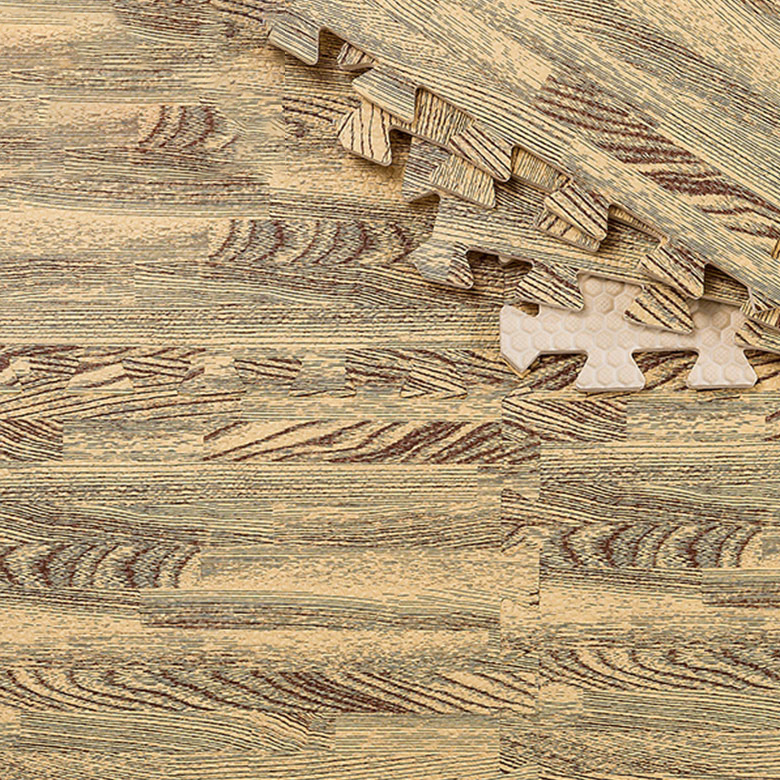 Wood grain na hindi nakakalason na EVA foam material puzzle mat para sa dekorasyon ng sala