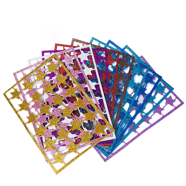 Colorful paper cutting adhesive printed sheet glitter eva foam for handicraft