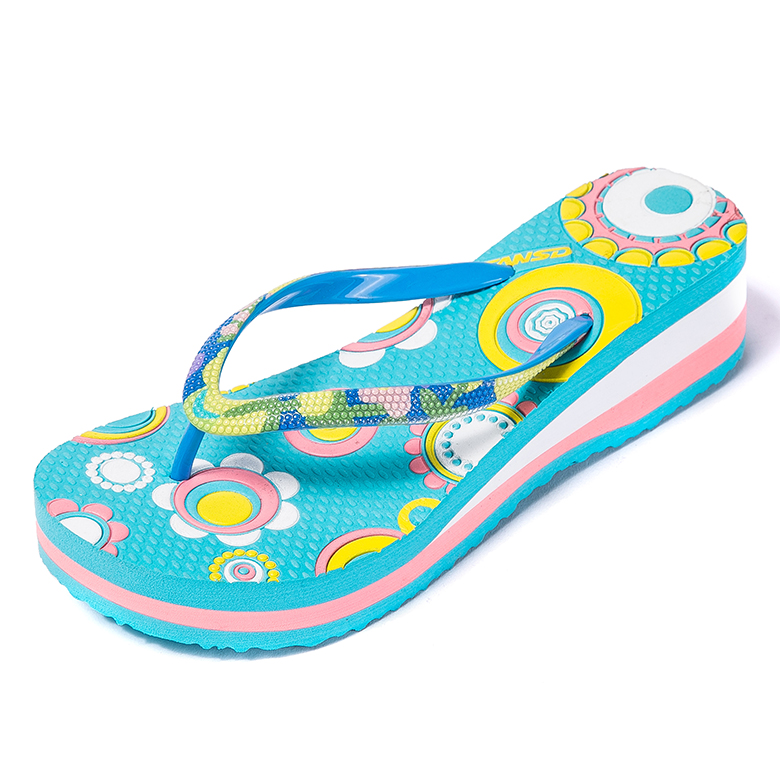 2020 Fashionable Cuty flip flop Women Wedge High chidendene Beach nsapato Slippers