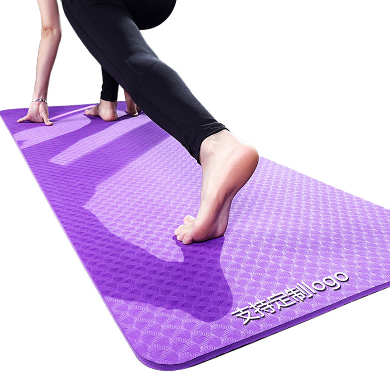 Tpe yoga alfonbra lodi tolesgarriak, 12 mm-ko lodiera errespetatzen duten yoga alfonbra ekologikoak logotipo pertsonalizatuarekin