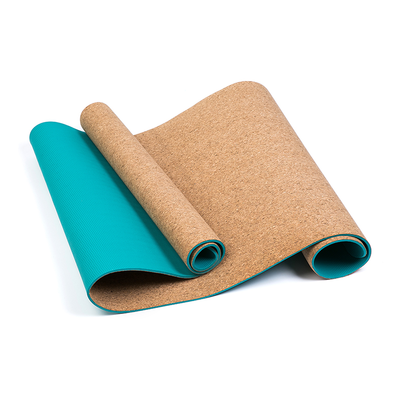 2020 china hot sale factory direct Eco-friendly custom print private label TPE cork yoga mat with double sided