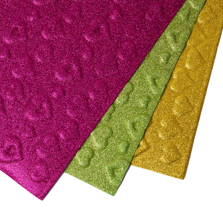 durable innovative OEM embossed heart shape colorful glitter eva craft foam for kids classroom party scrapbooks artwork