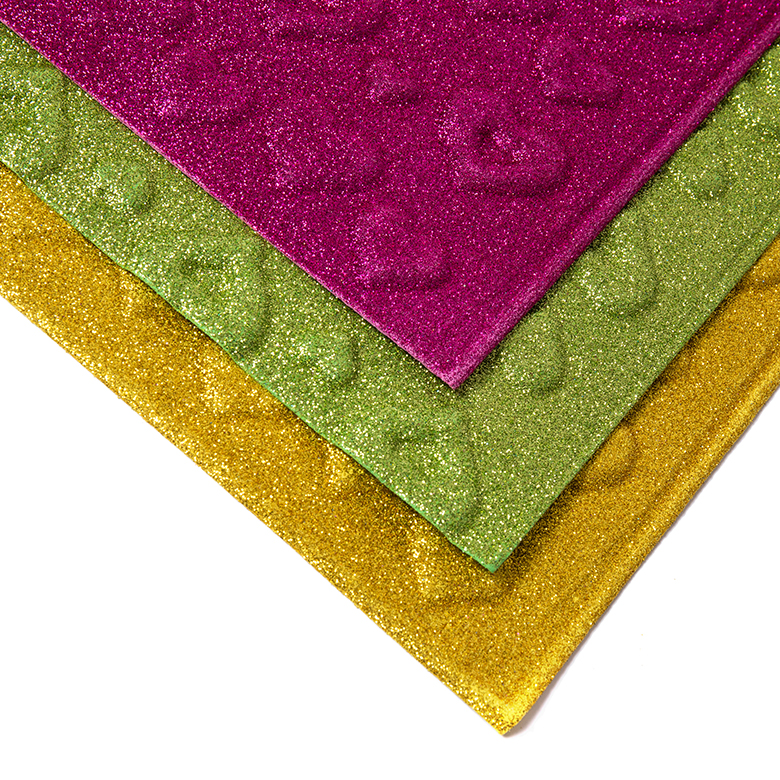 2020 Good Quality Eva Slipper Sole Sheet - best selling embossed heart shape colorful glitter craft foam sheets for kids classroom party scrapbooks artwork – WEFOAM