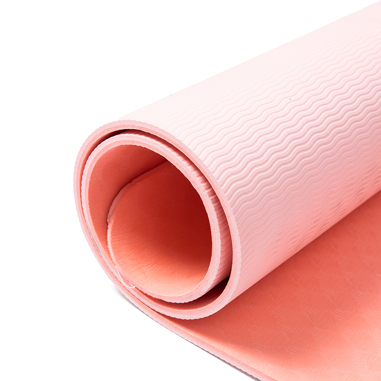 custom print odorless lightweight and extra large size flower floral design natural pink printing tpe yoga mat