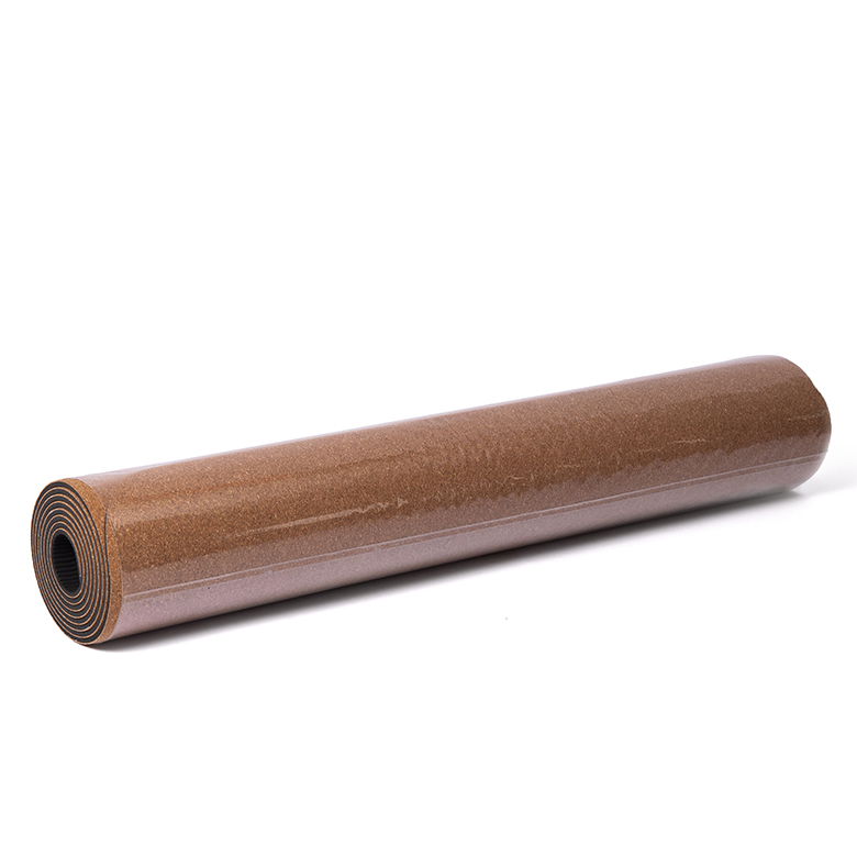 ຜູ້ຜະລິດໂຮງງານຜະລິດລາຄາຖືກ custom print organic laminated cork two layer double tpe cork yoga mat block