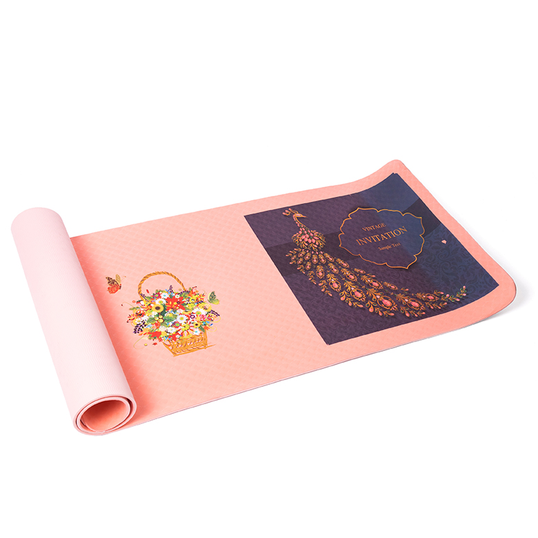 Factory Cheap Hot Anti Skid Eva Yoga Block Brick - factory manufacturer price double layer cheap custom pink print organic eco friendly thick tpe folding yoga mat with strap – WEFOAM