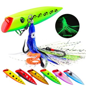WHSB-WD023 88g 18cm 6 Colors Popper With Squid Lure