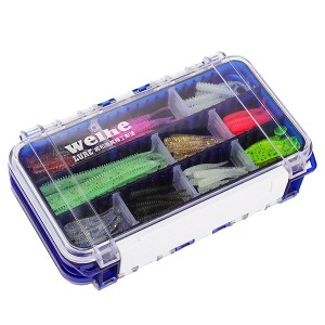 WH-S120-105pcs Soft Plastic Lures And Jig Head Hooks Fishing Kit