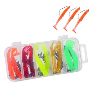 WH-S133-61pcs Soft Lure And Crank Hook Fishing Combo