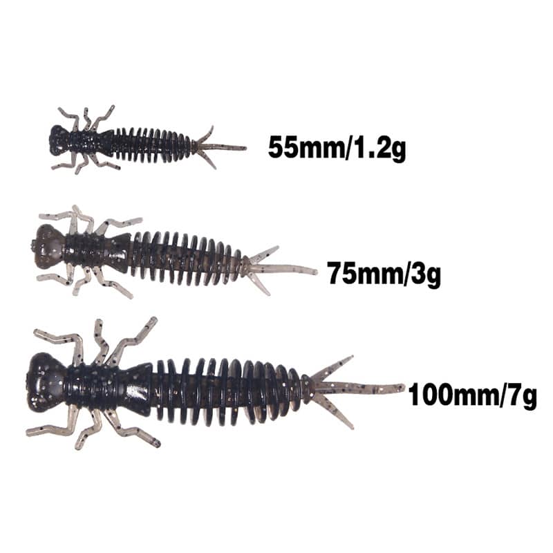 Hot New Products Fly Fishing Lures - WHHK-541 Larva Soft Artificial Lures 55mm 75mm 100mm  – Weihe