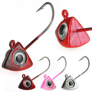 WH-H075 2g 3g Jig Hook 3 Colors Triangle Fish Head Lead Hook For Freshwater Saltwater Casting