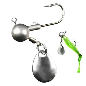 WH-H029 2.6cm/2.8cm High carbon steel single assist jiging fishing hooks with rotating sequins