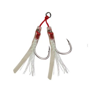 WH-H049 Stock Rigged Tandem Jig Hooks for Slow Pitch Jigging Lures Assist Pike Hooks For Saltwater Fishing
