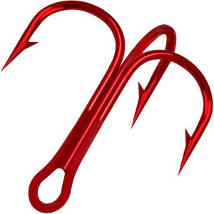 WH-H005 High quality 12#-3/0# red carbon steel treble fishing hook in bulk