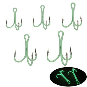 WH-H034 2#4#6#8#10# Luminous treble hooks with barbs high carbon steel fishing hook