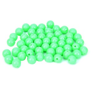 WH-A044 8*8mm Luminous soft green fishing PVC round beads lure baits accessories