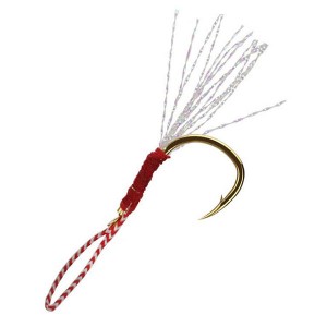 WH-H039 Fishing Jig Head Fishing Hook Barbed Double PairHooks Thread Feather Pesca High Carbon Steel Fishing Lure Slow Jigging