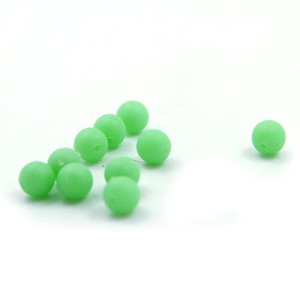 WH-A044 8*8mm Luminous soft green fishing PVC round beads lure baits accessories