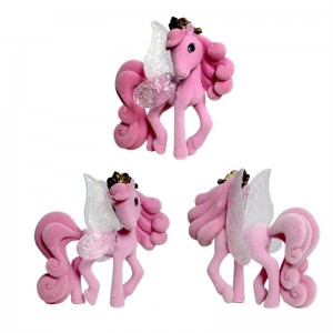 Elegant Butterfly Pony Wearing A Crown Plastic Mini Pony Figurine with Wings